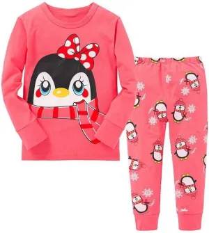 2-4 Pieces Pajamas Sets Little Girls Long Sleeves Sleepwears 100% Cotton Clothes Toddler Kid PJs