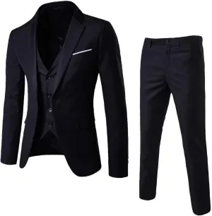 3 Piece Men's Suit, Men's Suit Jacket Vest and Suit Pants, Business Wedding Party Set Single Breasted Suit Blazer Sets