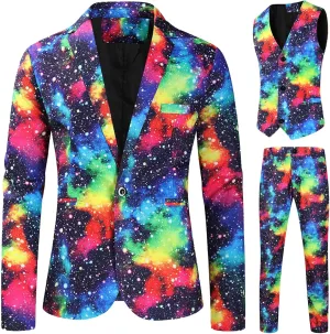 3 Piece Men's Wedding Blazer Tuxedo Set Single Breasted Suit Jacket Vest Suit Pants Slim Fit Party Banquet Suit Sets