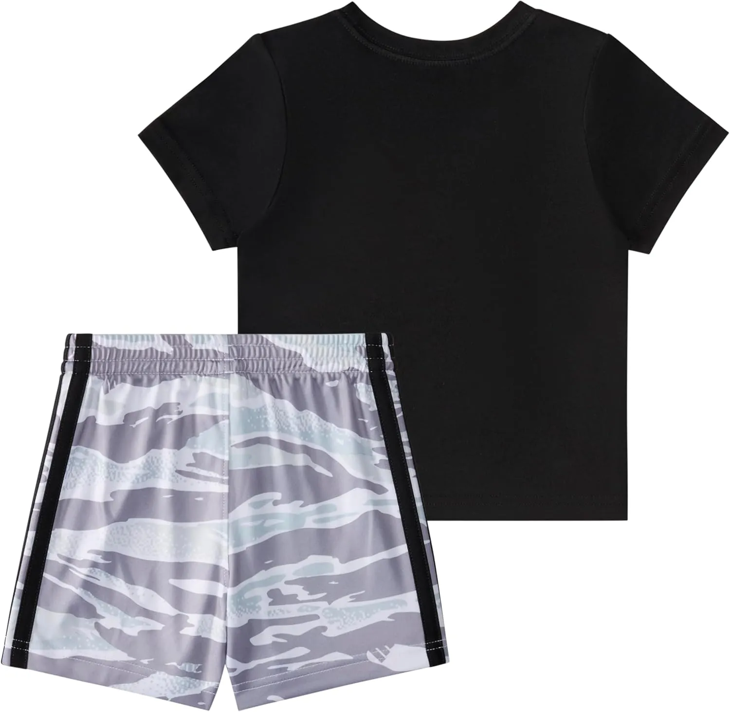 adidas baby-boys Short Sleeve Cotton Tee Shirt and Aop Camo Short Set