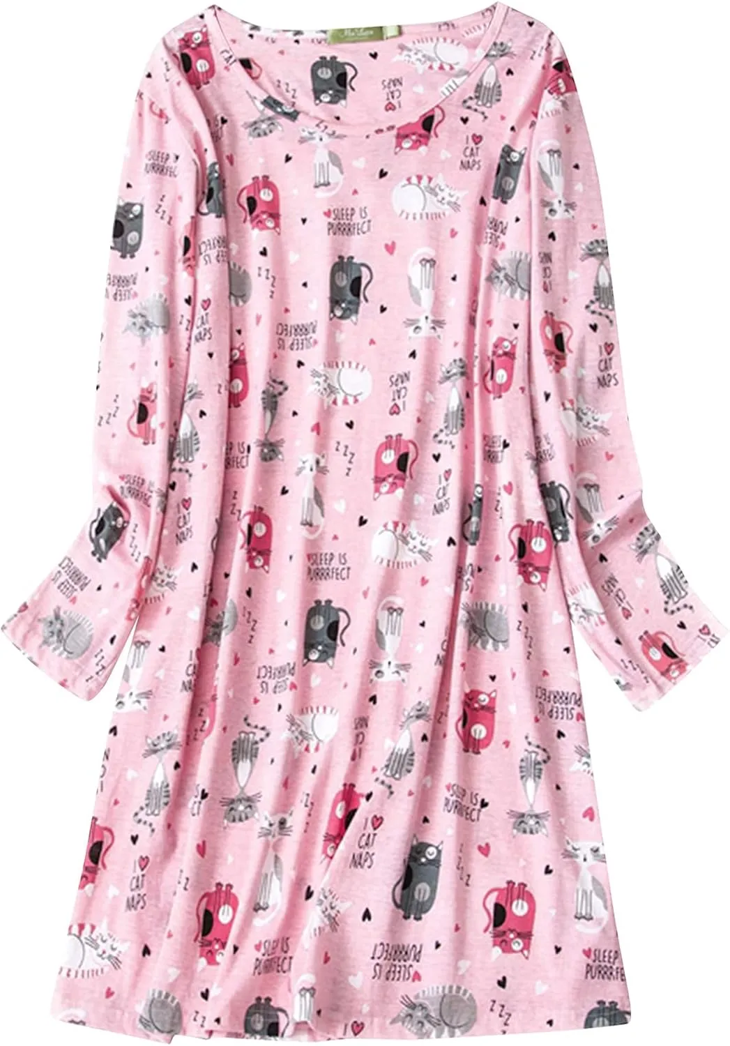 American Trends Womens Long Sleeve Nightgowns Sleep Shirts Night Shirts Night Gown House Dresses Ladies Night Dress