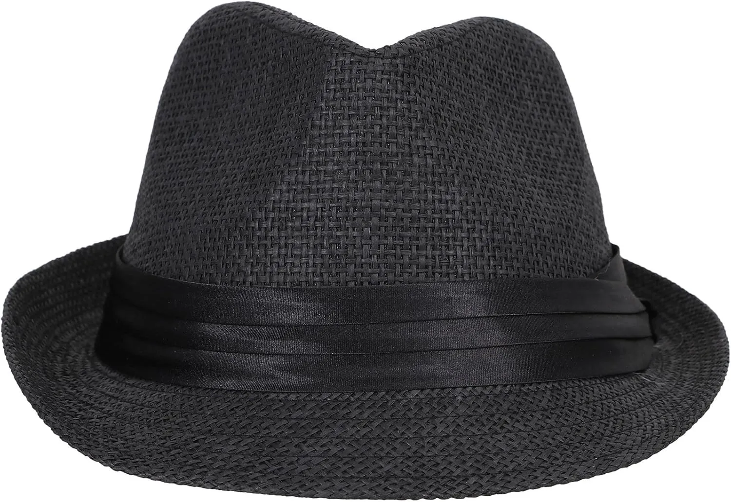 AshopZ Unisex Summer Outdoors Short Brim Straw Fedora Hat