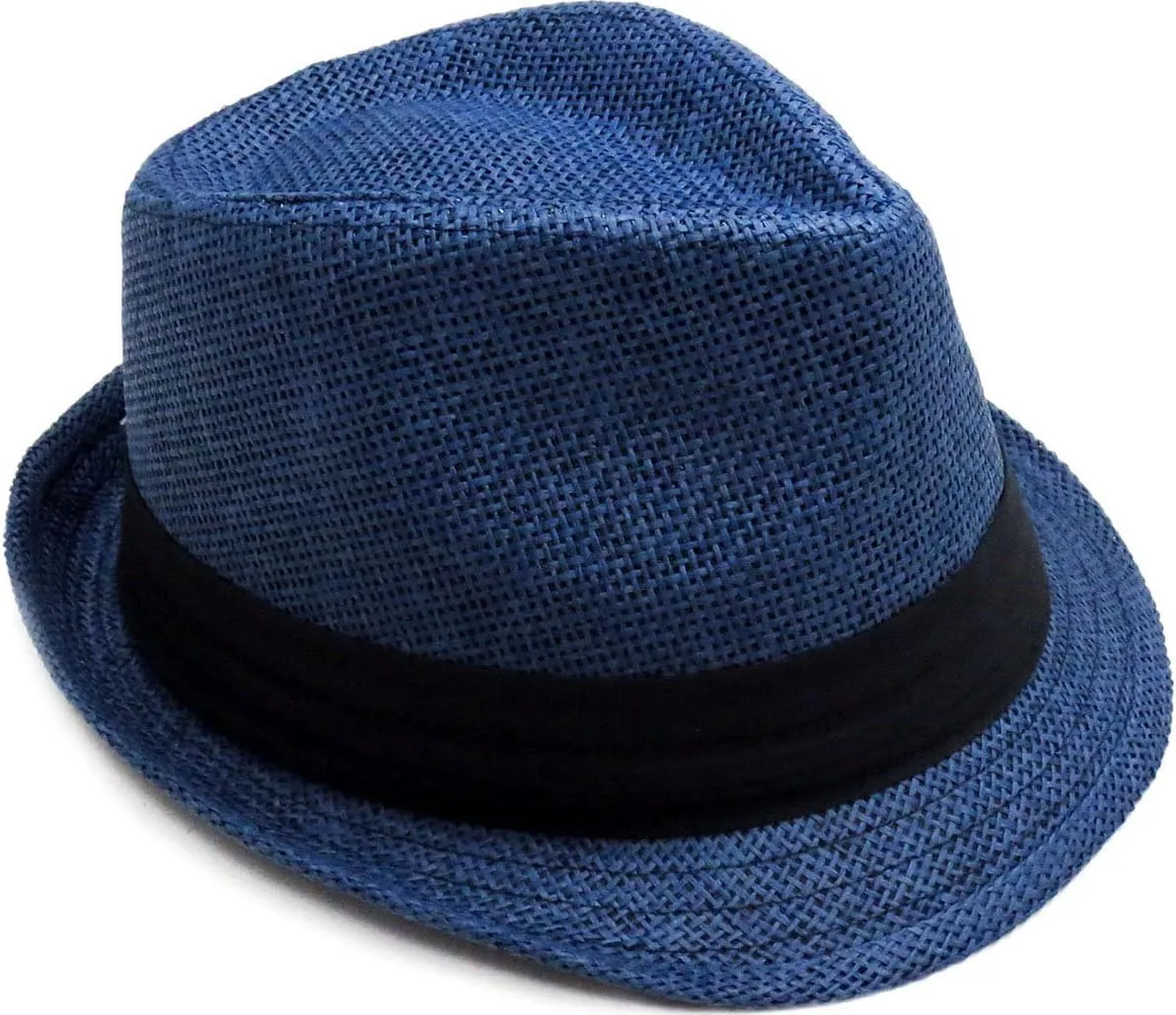 AshopZ Unisex Summer Outdoors Short Brim Straw Fedora Hat