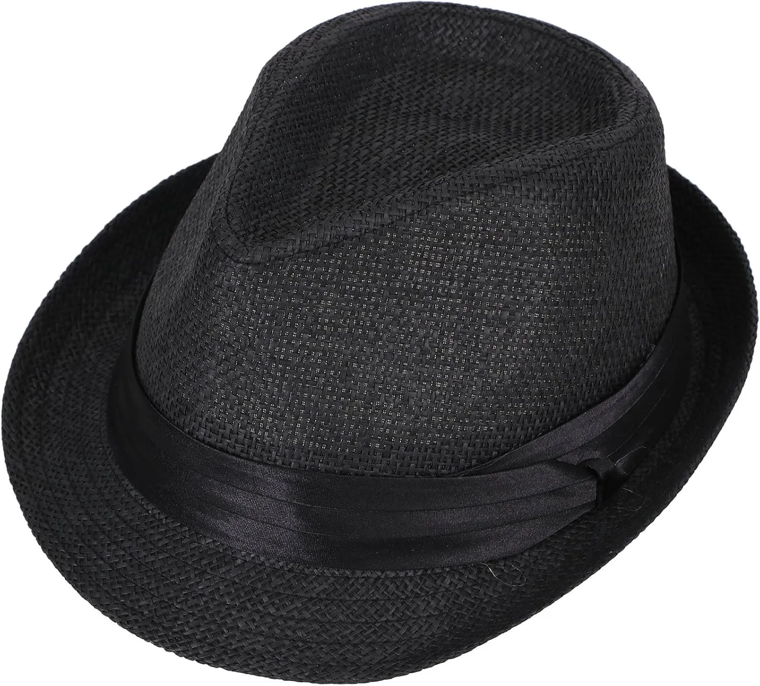 AshopZ Unisex Summer Outdoors Short Brim Straw Fedora Hat