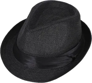 AshopZ Unisex Summer Outdoors Short Brim Straw Fedora Hat