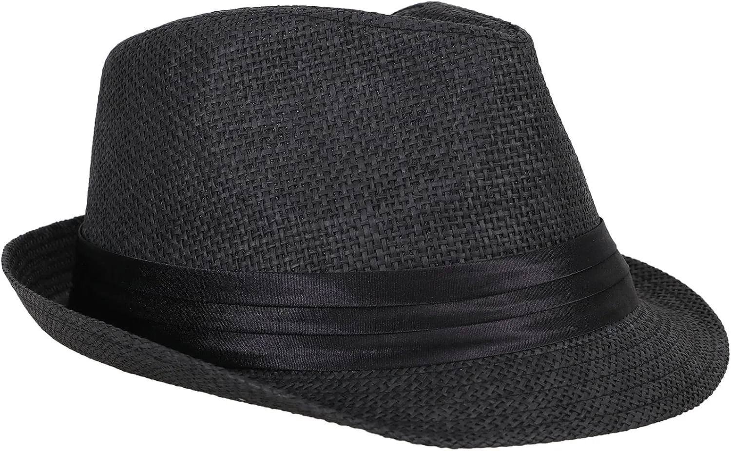 AshopZ Unisex Summer Outdoors Short Brim Straw Fedora Hat