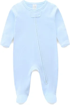 Baby Footie Double Zipper Infant Cotton Clothes Sleeper Baby Pajamas Sleepwear