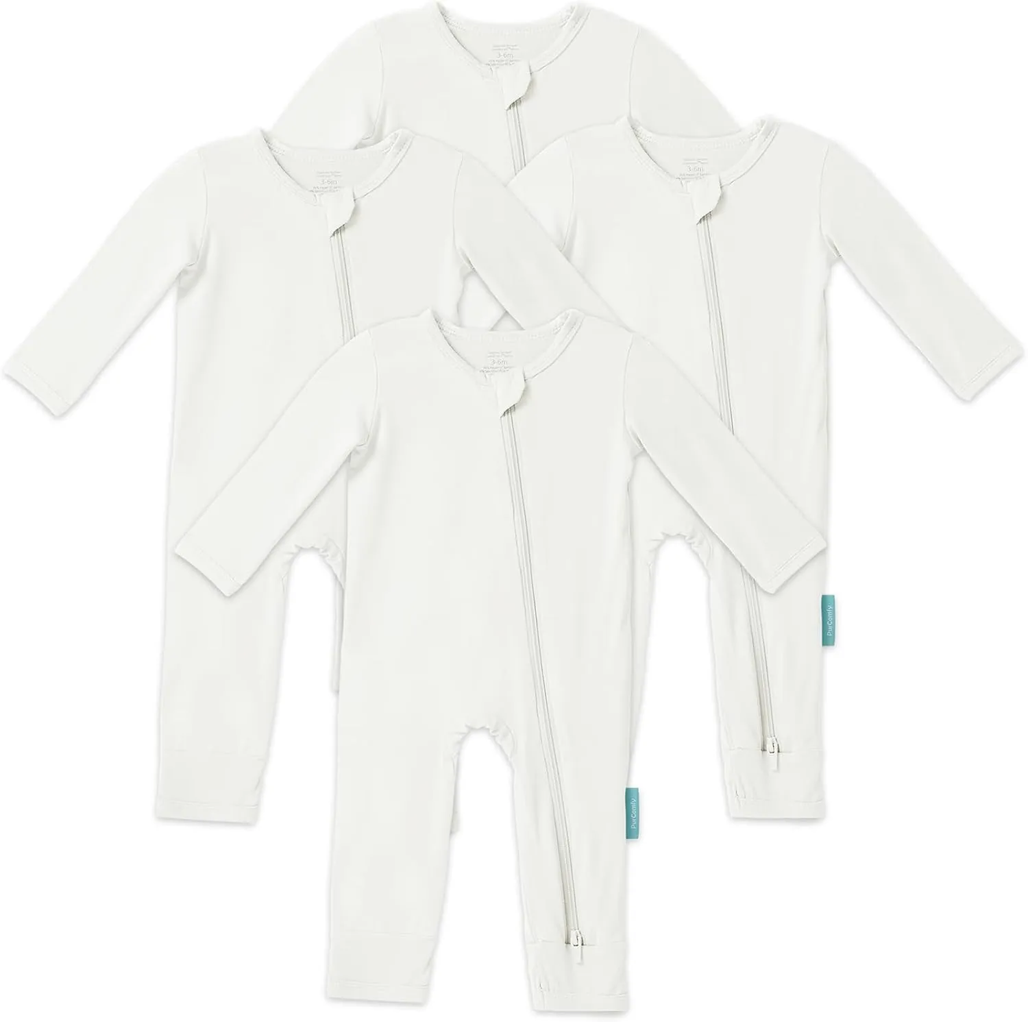 Baby Long Sleeve Romper Jumpsuit, Premium Soft Rayon One Piece Pajamas Boy Girl 2-Way Zipper Coverall Sleeper