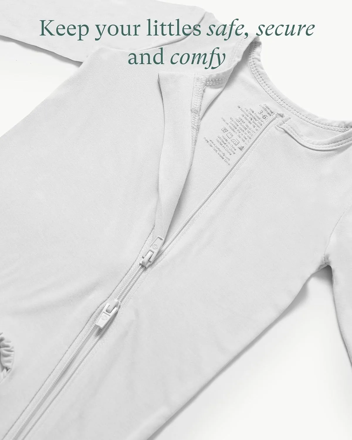 Baby Long Sleeve Romper Jumpsuit, Premium Soft Rayon One Piece Pajamas Boy Girl 2-Way Zipper Coverall Sleeper