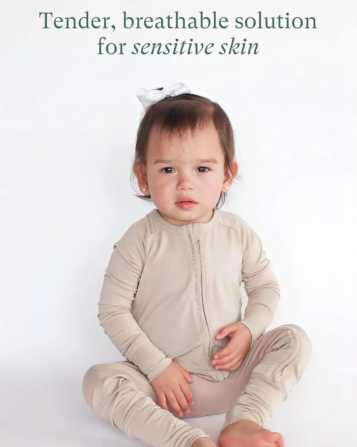 Baby Long Sleeve Romper Jumpsuit, Premium Soft Rayon One Piece Pajamas Boy Girl 2-Way Zipper Coverall Sleeper