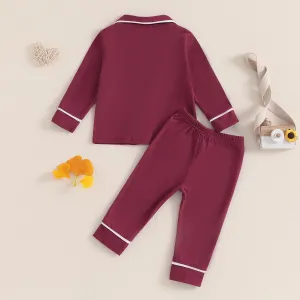 Balaflyie Baby Button Down Pajamas Set Shirt and Pants Toddler Cotton Pjs Long Sleeve Sleepwear