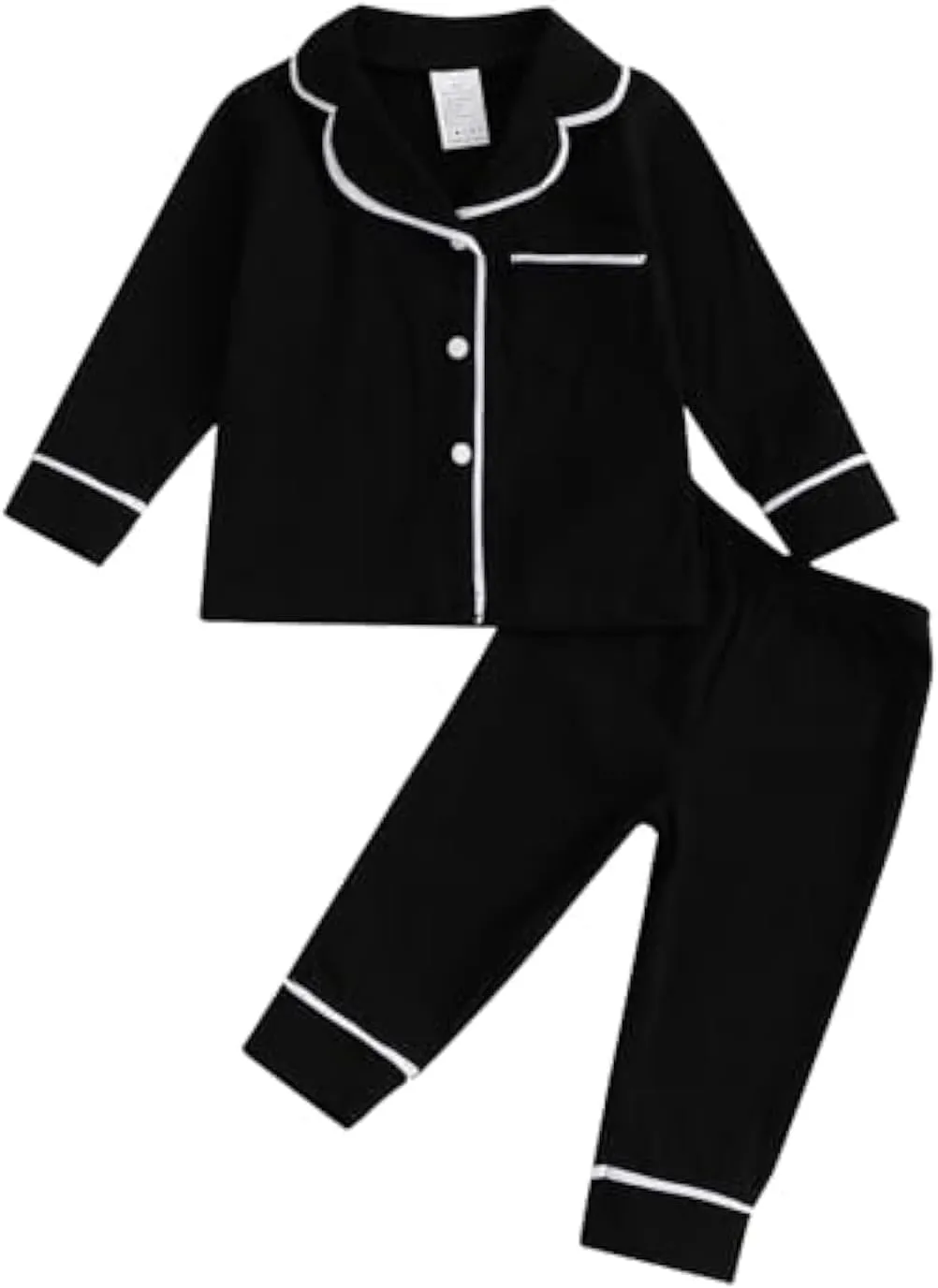 Balaflyie Baby Button Down Pajamas Set Shirt and Pants Toddler Cotton Pjs Long Sleeve Sleepwear