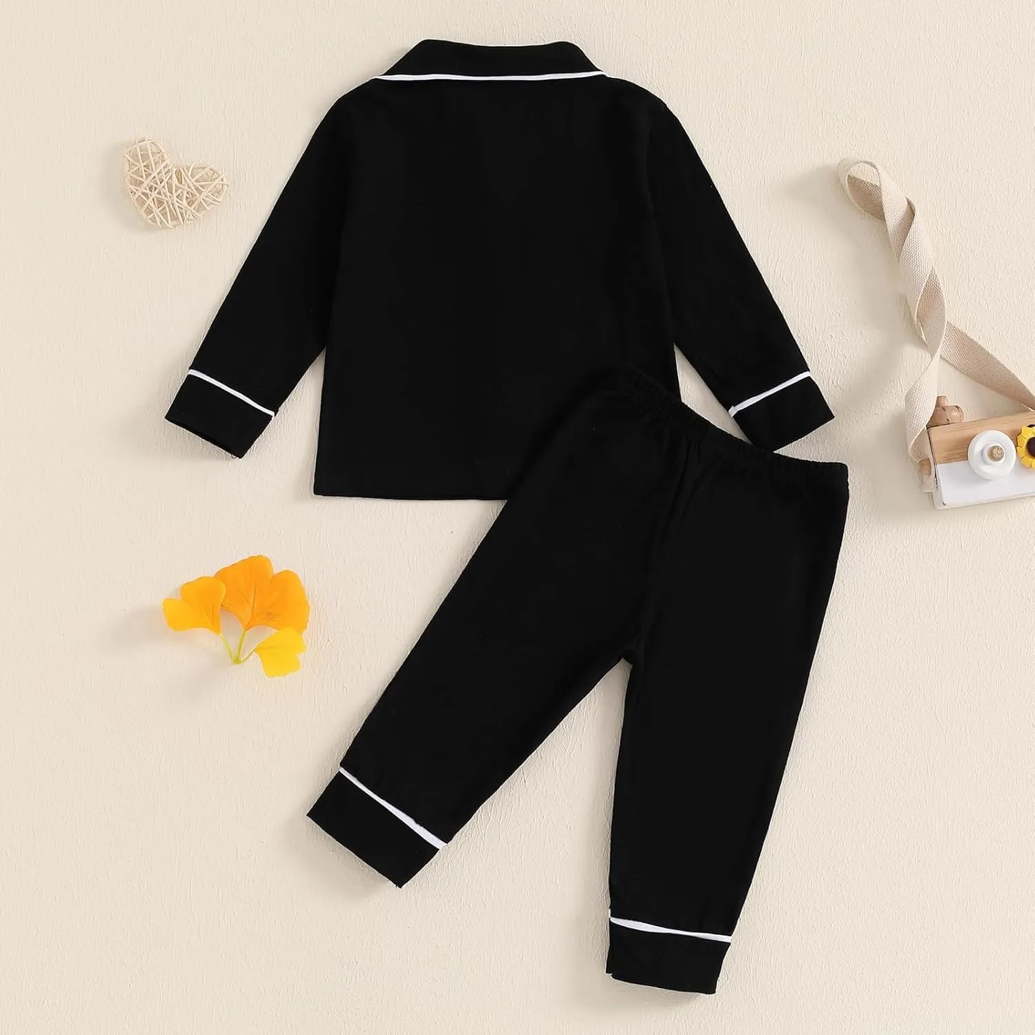 Balaflyie Baby Button Down Pajamas Set Shirt and Pants Toddler Cotton Pjs Long Sleeve Sleepwear