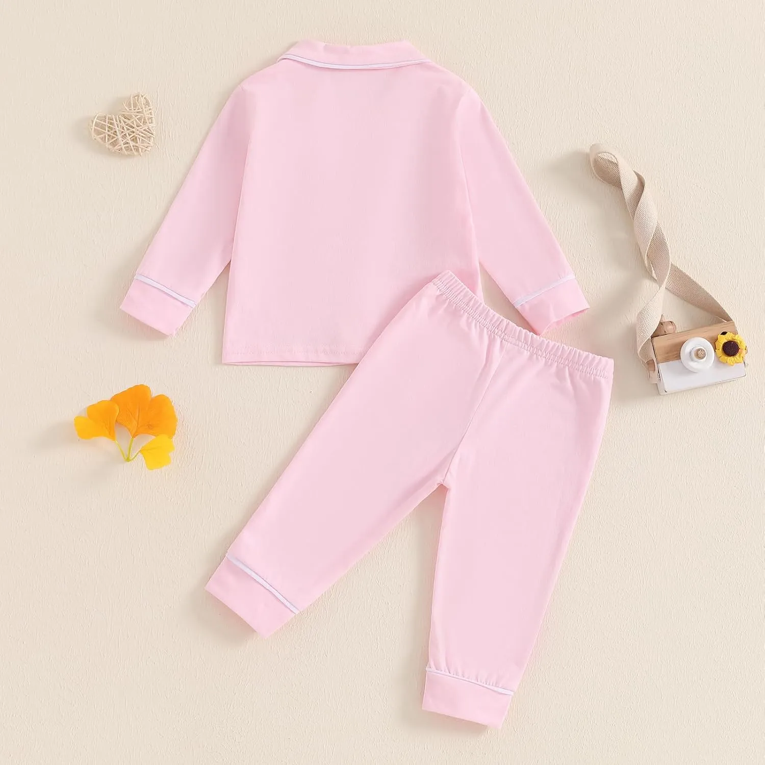 Balaflyie Baby Button Down Pajamas Set Shirt and Pants Toddler Cotton Pjs Long Sleeve Sleepwear