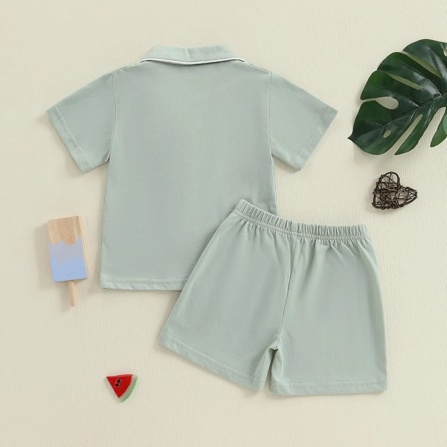 Balaflyie Toddler Baby Pajama Set Boy Girl Button Down Sleepwear Short Sleeve Shirt&Shorts Cotton Jammies Kids Lounge Sets