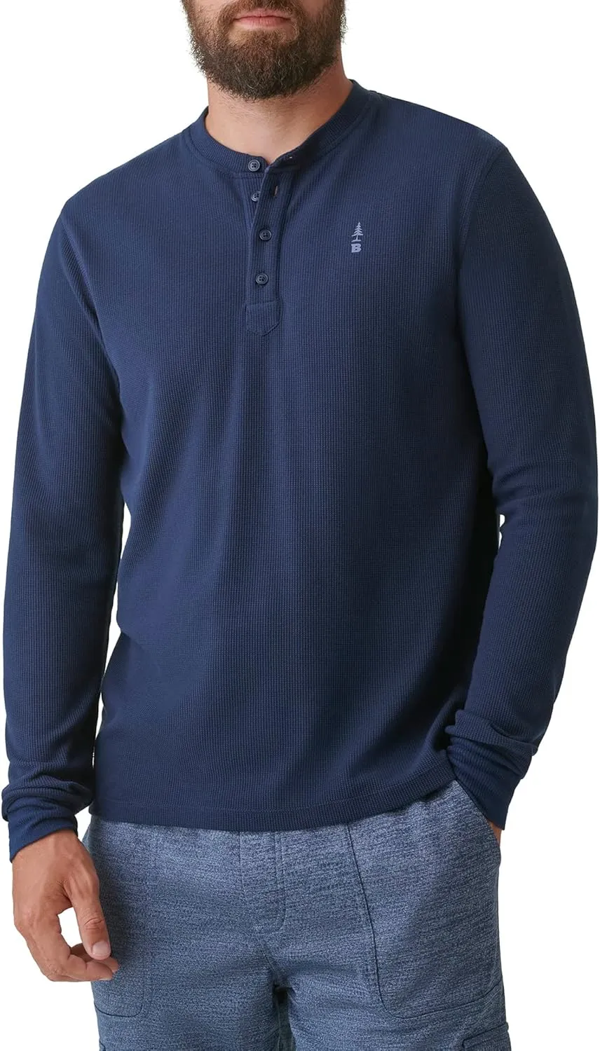 BASS OUTDOOR Men's Henley Long Sleeve Tee