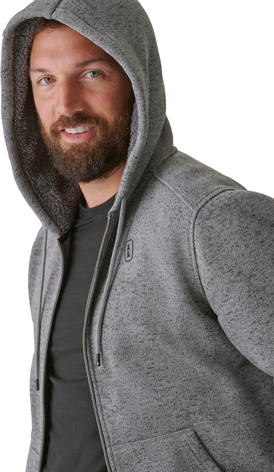 BASS OUTDOOR Men's Sherpa Lined Hood Zip-up Jacket