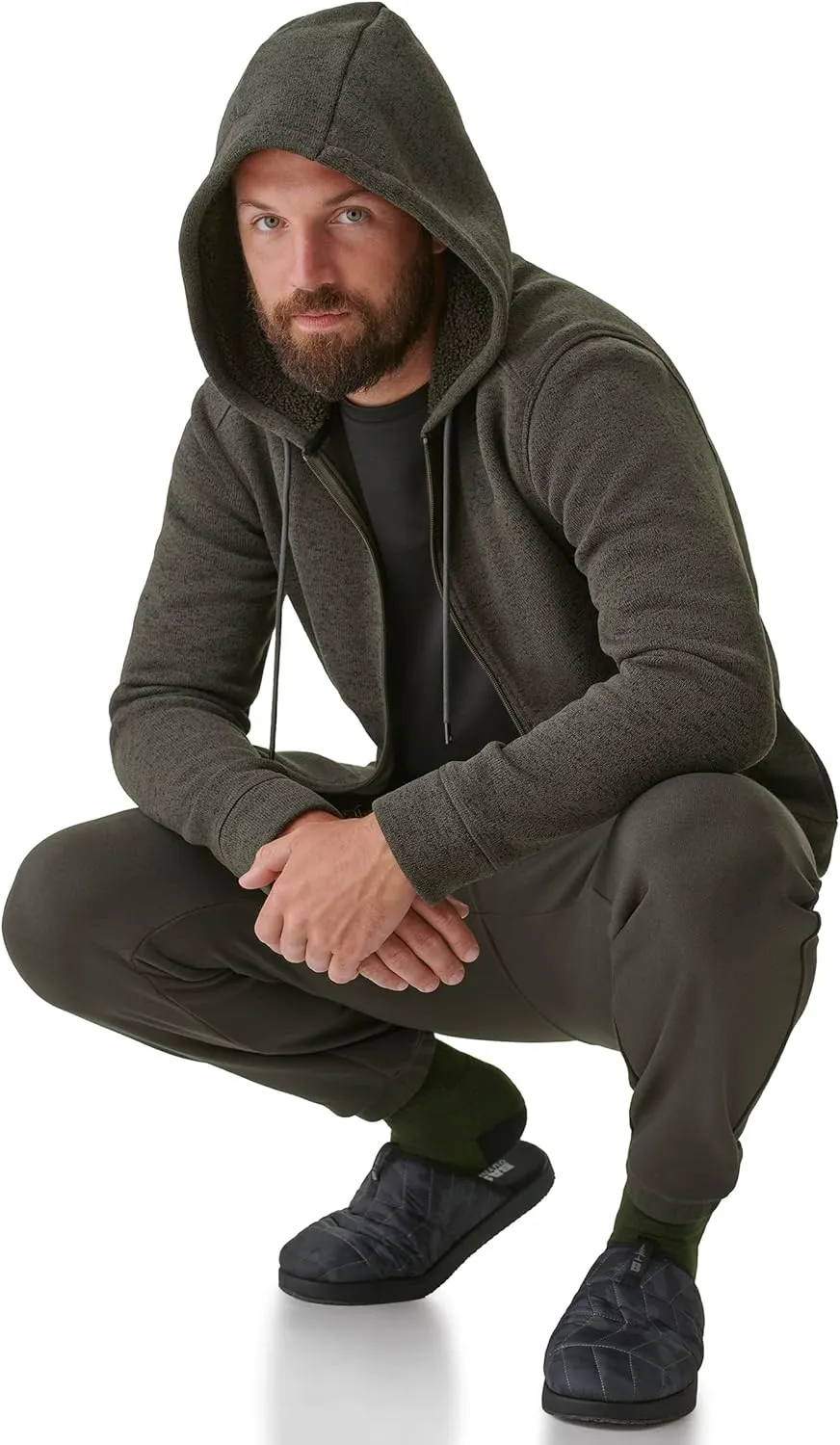 BASS OUTDOOR Men's Sherpa Lined Hood Zip-up Jacket