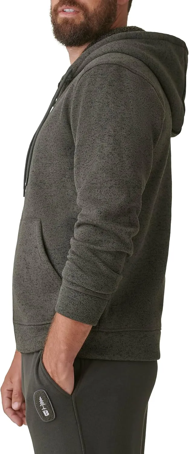 BASS OUTDOOR Men's Sherpa Lined Hood Zip-up Jacket