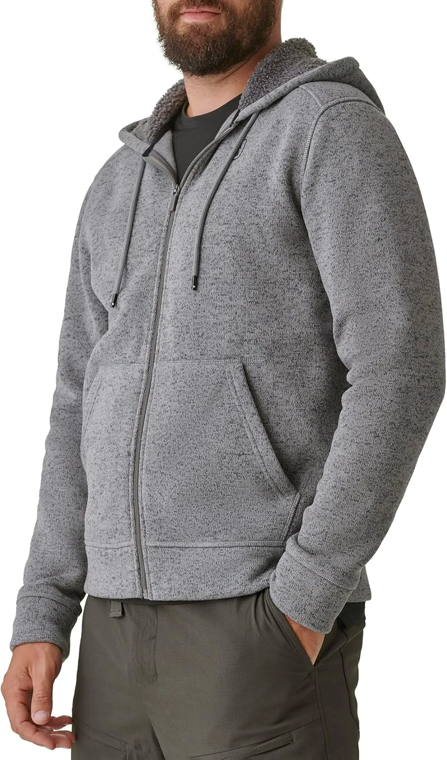 BASS OUTDOOR Men's Sherpa Lined Hood Zip-up Jacket