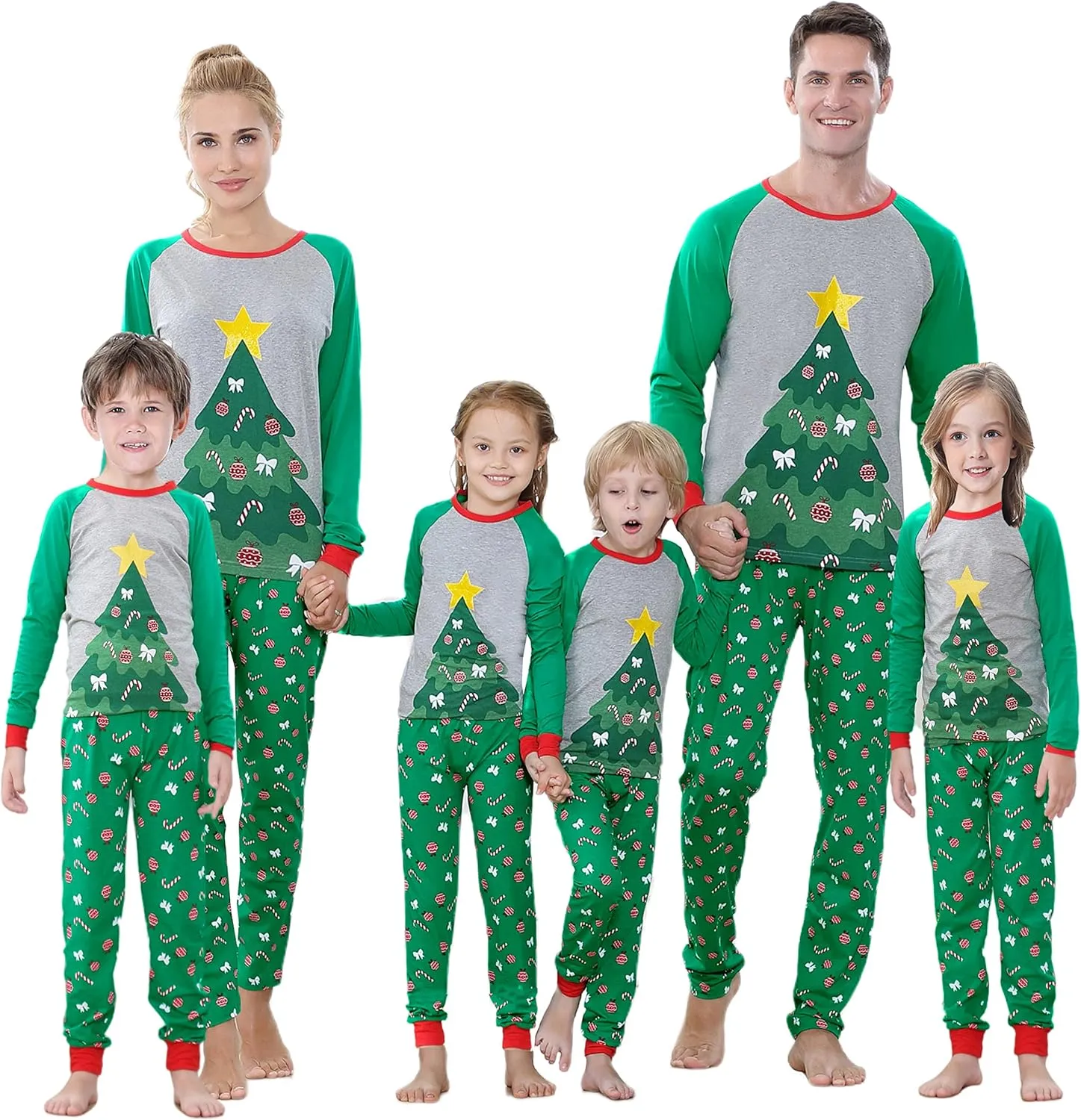 Benaive Matching Family Christmas Pajamas Set Boys Girls Holiday Pjs for Women Men Sleepwear