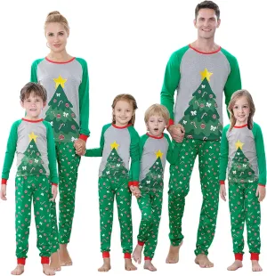 Benaive Matching Family Christmas Pajamas Set Boys Girls Holiday Pjs for Women Men Sleepwear