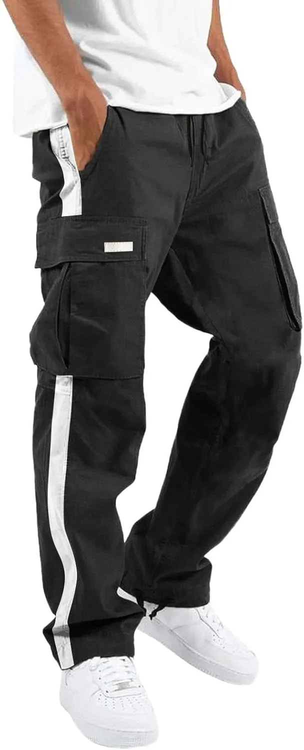 Big and Tall Cargo Pants for Men Sweatpants for Men Baggy Sports Pants Drawstring Sports Trousers Cargo Pants for Men