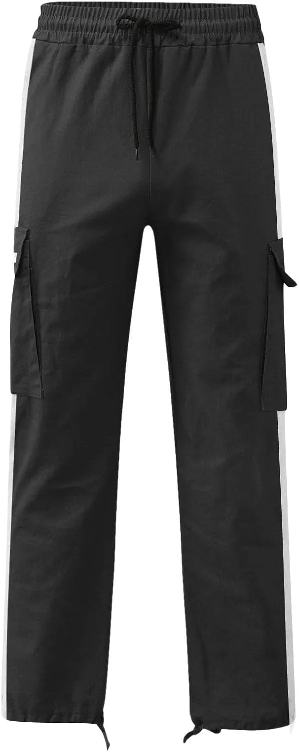 Big and Tall Cargo Pants for Men Sweatpants for Men Baggy Sports Pants Drawstring Sports Trousers Cargo Pants for Men