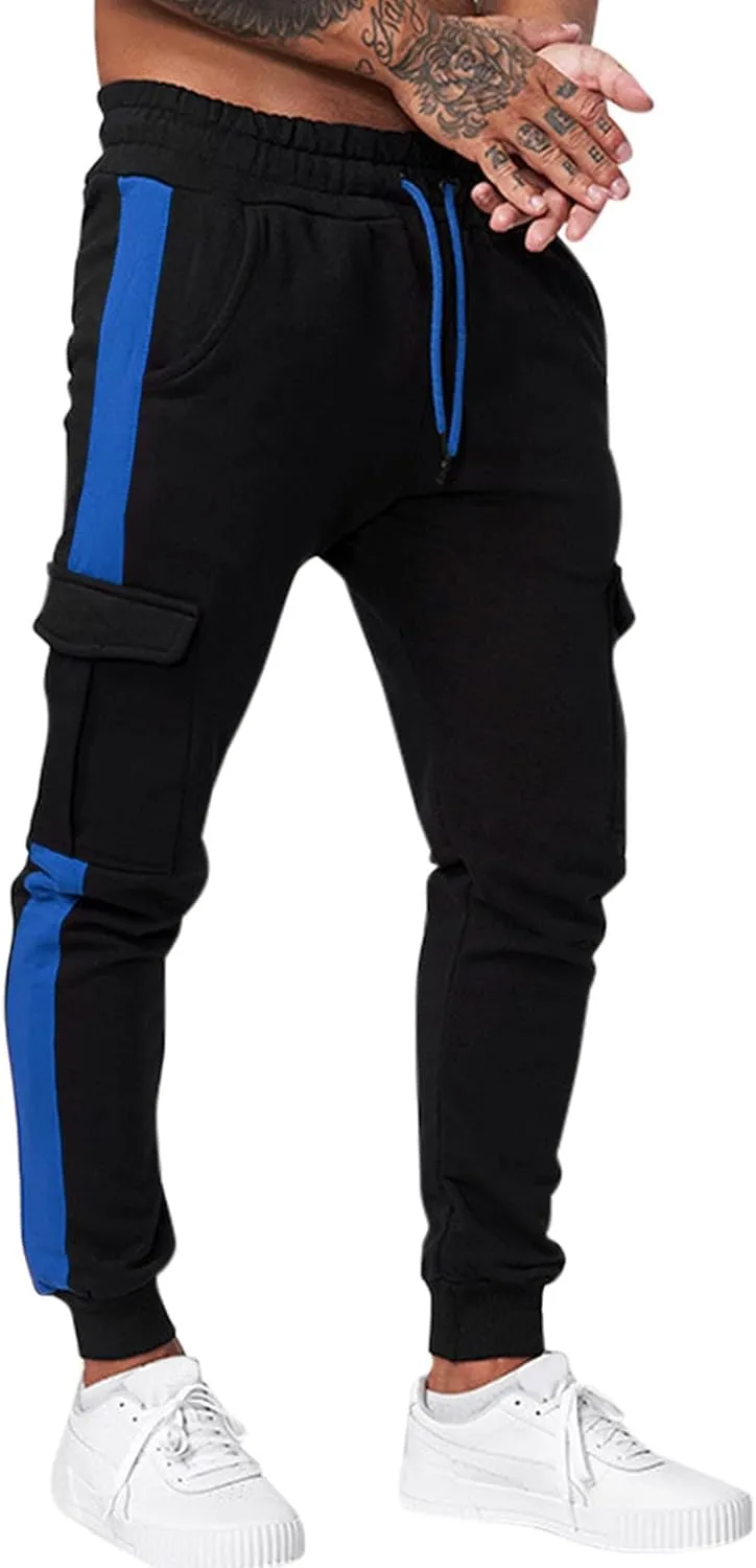 Big and Tall Cargo Pants for Men Sweatpants for Men with Pockets Men's Athletic Running Sport Jogger Pants Drawstring