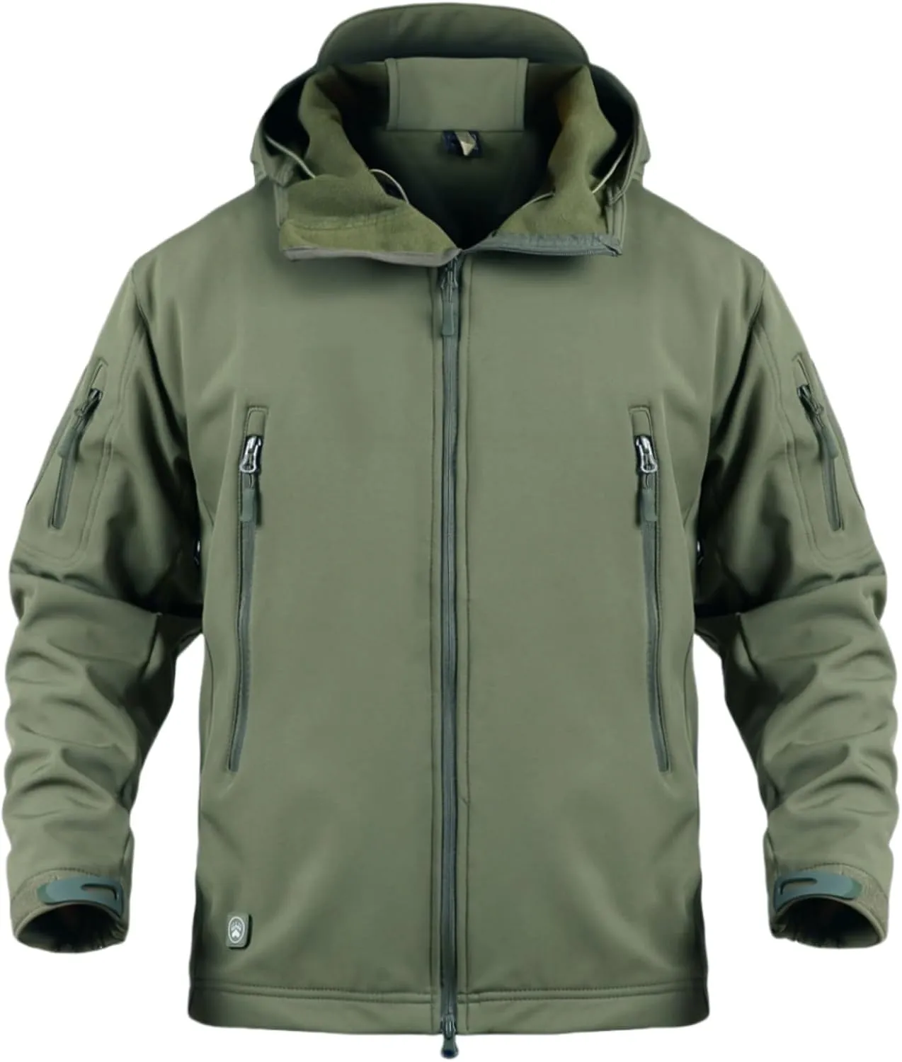 Blyo Waterproof Thermal Jacket, Men's Tactical Jacket 7 Pockets Fleece Lined Water Resistant Soft Shell Winter Coats