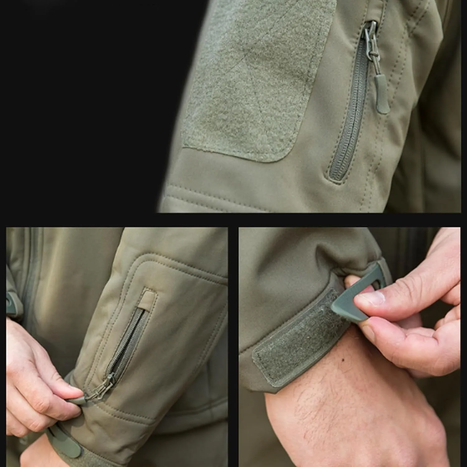 Blyo Waterproof Thermal Jacket, Men's Tactical Jacket 7 Pockets Fleece Lined Water Resistant Soft Shell Winter Coats