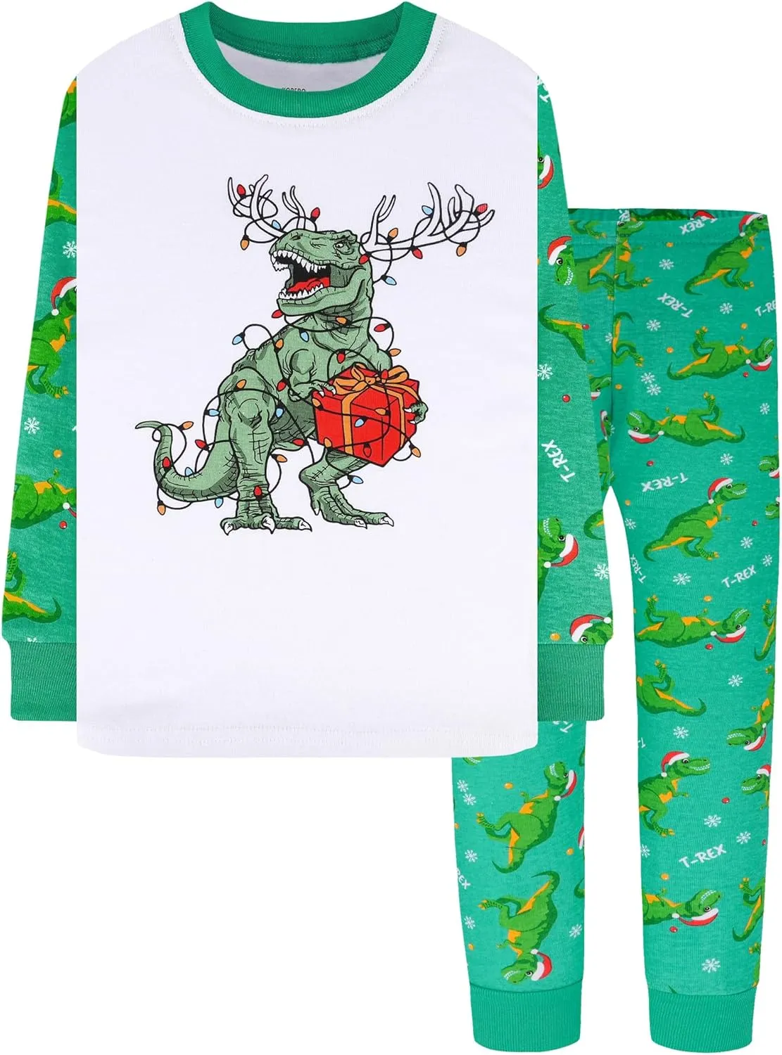 Boys Pajamas 4 Pieces Long Set 100% Cotton Sleepwear Size 18 Months-12 Years