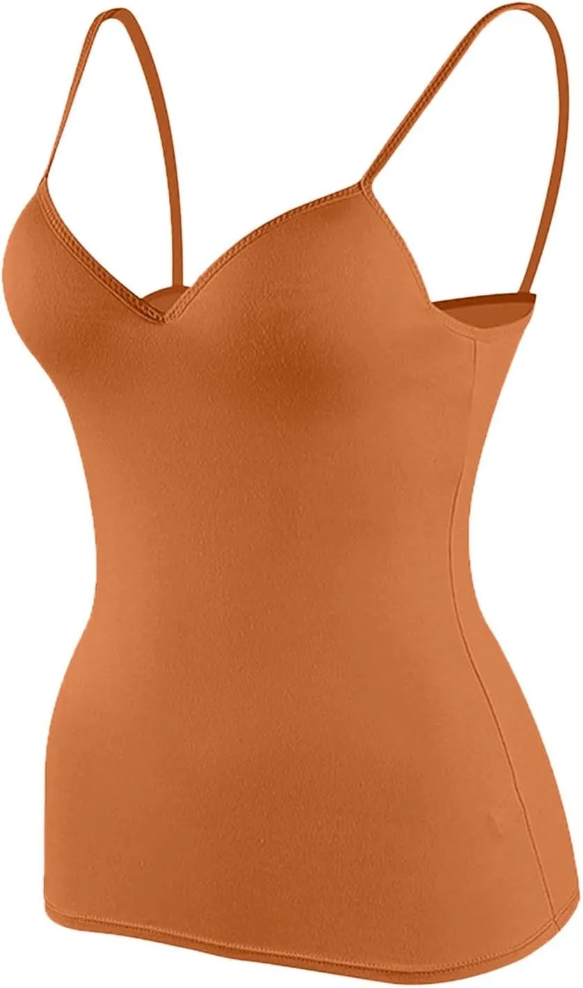 Camisole Tops for Women Wtih Shelf Bra Adjustable Strap Workout Yoga Shirt Summer Tank Top Layer Padded Bra