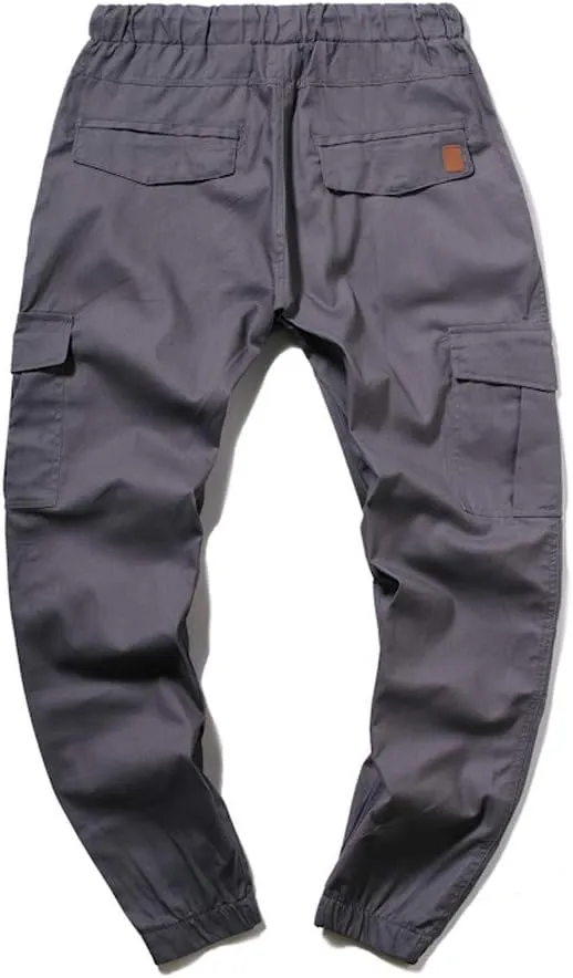 Cargo Pants for Men Relaxed Fit Cargo Sweatpants Stretch Elastic Waist Athletic Workout Jogger Pants Drawstring Sport