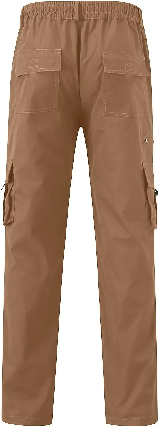 Cargo Pants for Men Relaxed Fit Jogger Sweatpants Motocross Dirt Bike Jogger Elastic Waist Pajama Pants with Pockets