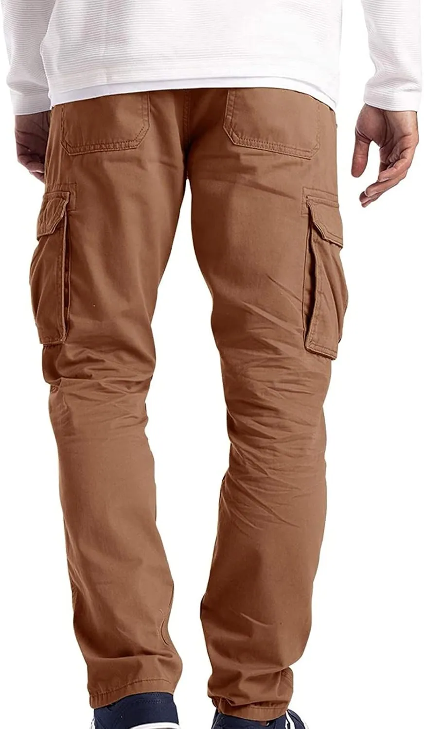 Cargo Pants for Men Relaxed Fit Mens Cargo Pants Tapered Gym Running Workout Pants Letter Print Fleece Casual Joggers