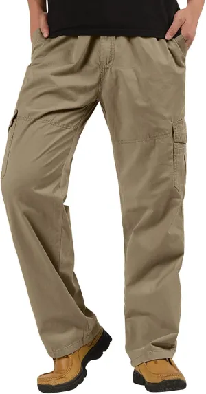 Cargo Pants for Men Relaxed Fit Men's Hiking Cargo Pants Slim Fit Stretch Jogger Cycling Waterproof Pant with Pockets