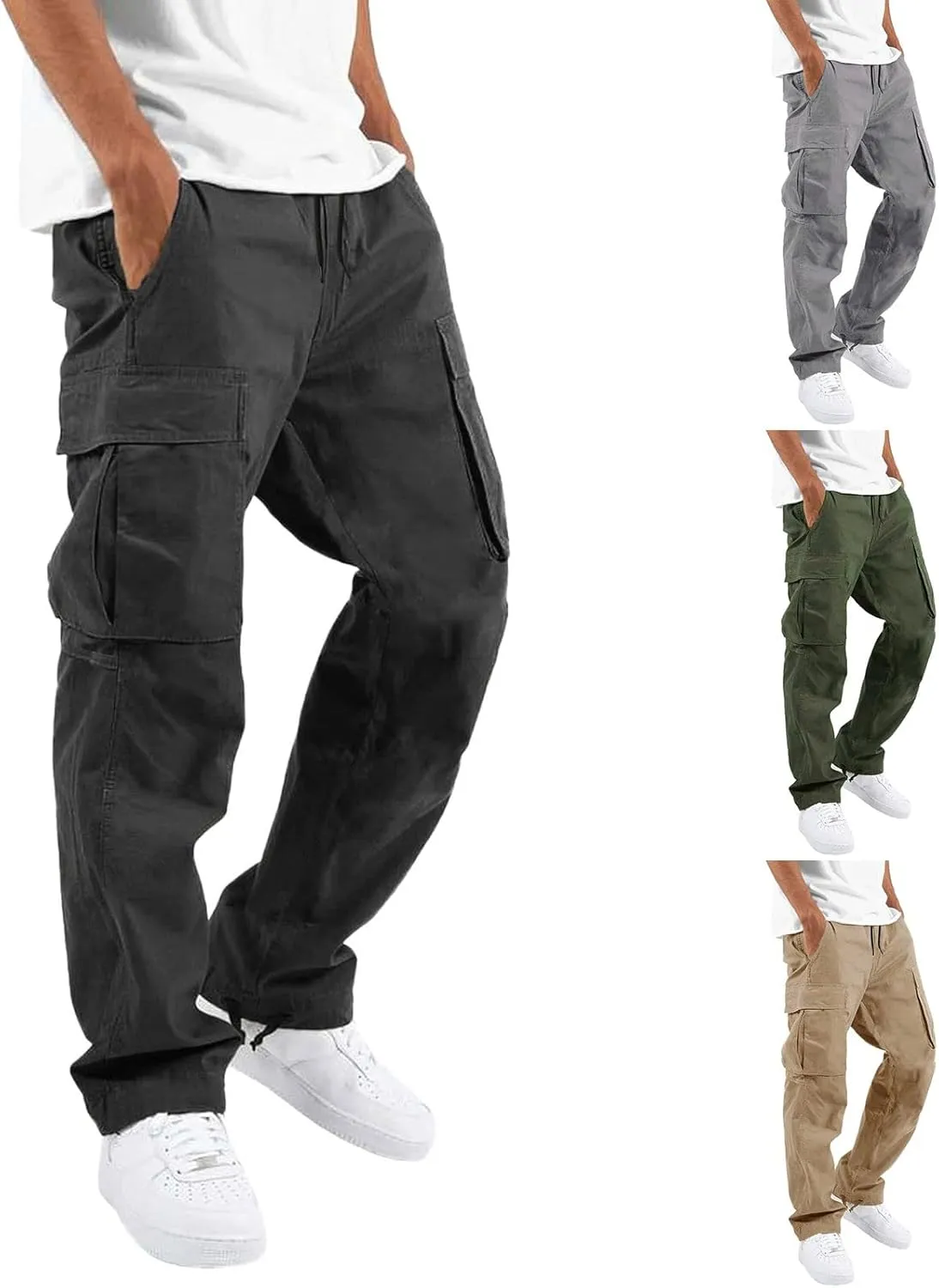Cargo Pants for Men Relaxed Fit Slim Striped Workout Casual Tapered Sweatpants Men's Pants Casual Cargo Men's Jogger