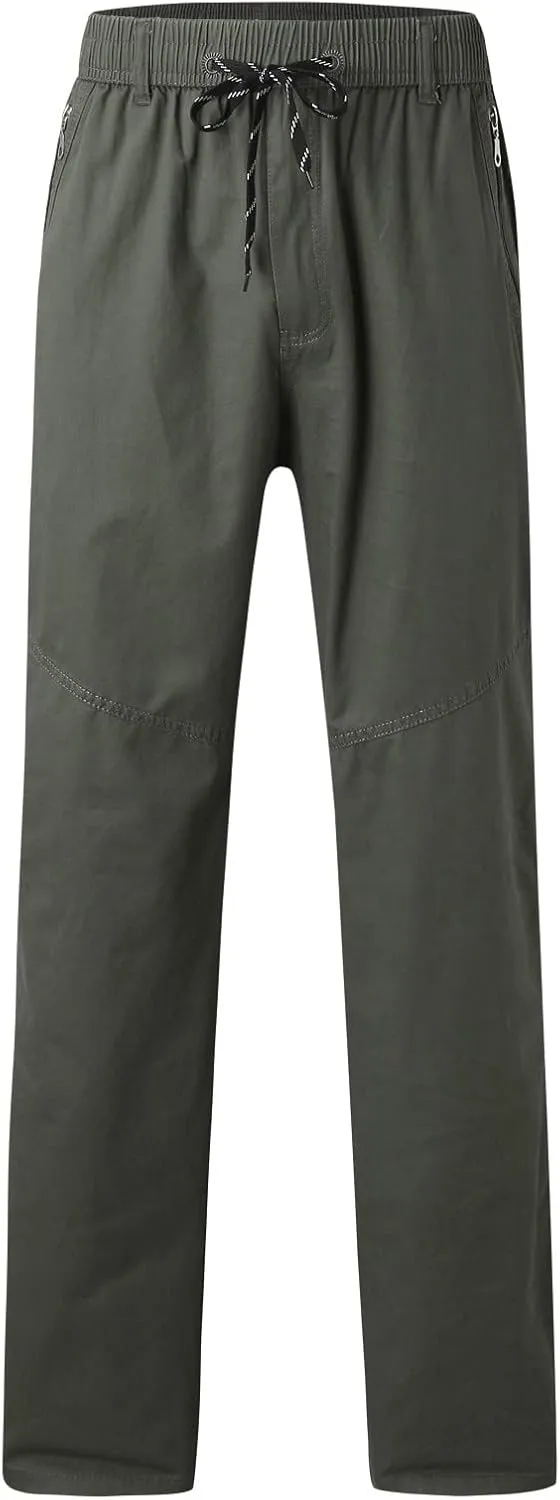 Cargo Pants for Men Relaxed Fit Trousers for Men Mens Cargo Sweatpants Drawstring Elastic Waist Straight Leg Trousers