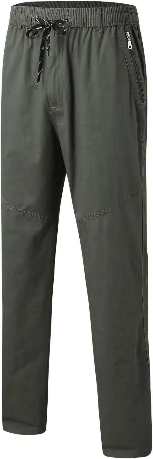 Cargo Pants for Men Relaxed Fit Trousers for Men Mens Cargo Sweatpants Drawstring Elastic Waist Straight Leg Trousers