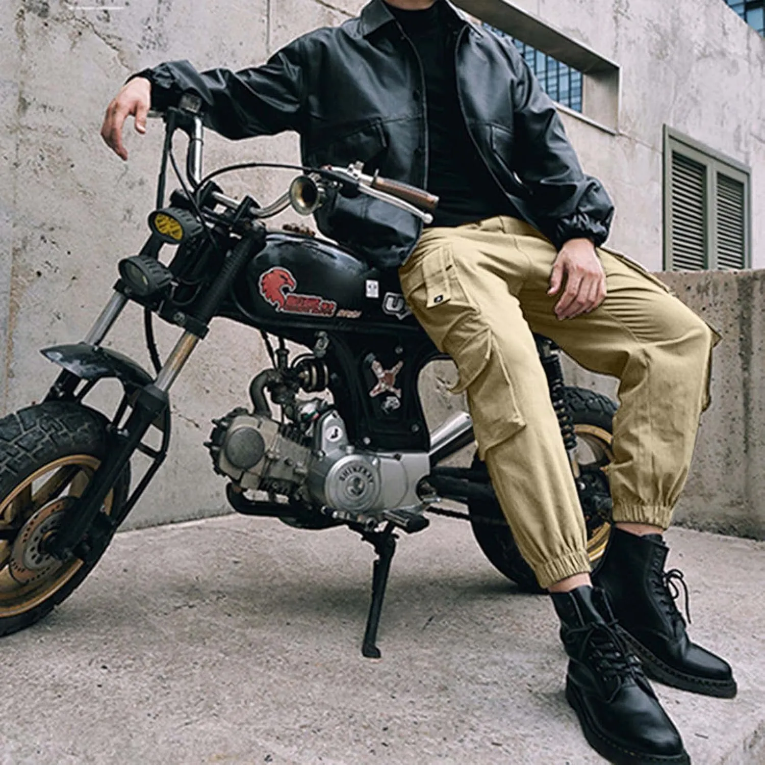 Cargo Pants for Men Relaxed Fit with Pockets Cargo Pants for Men Sweat Pants Fashion Men's Sport Color Bandage Casual