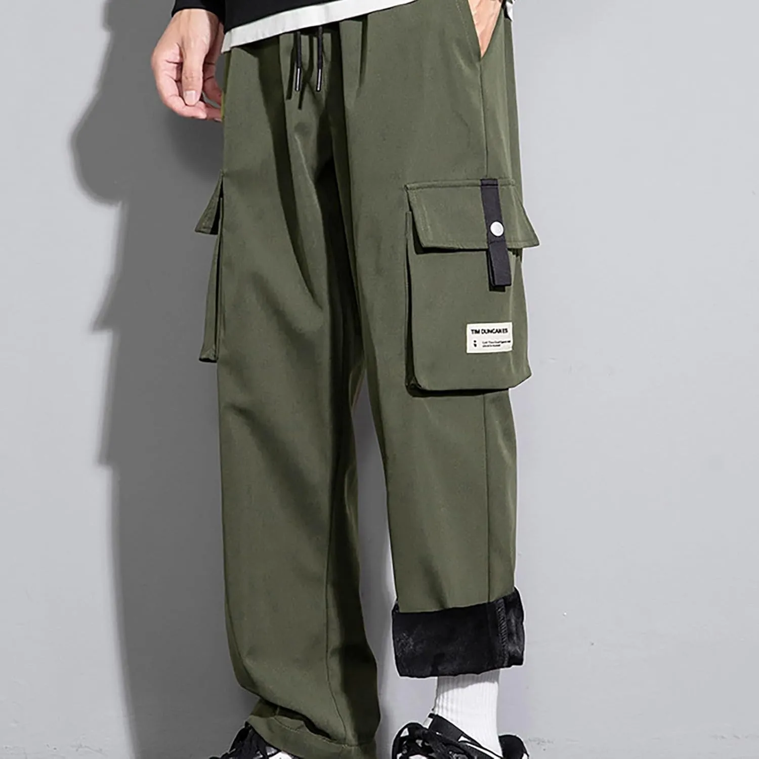 Cargo Pants Men Fleece Lined Pants Thermal Men Pants Casual Dress Man Causal Pants Mens Chinos Pants Regular Fit