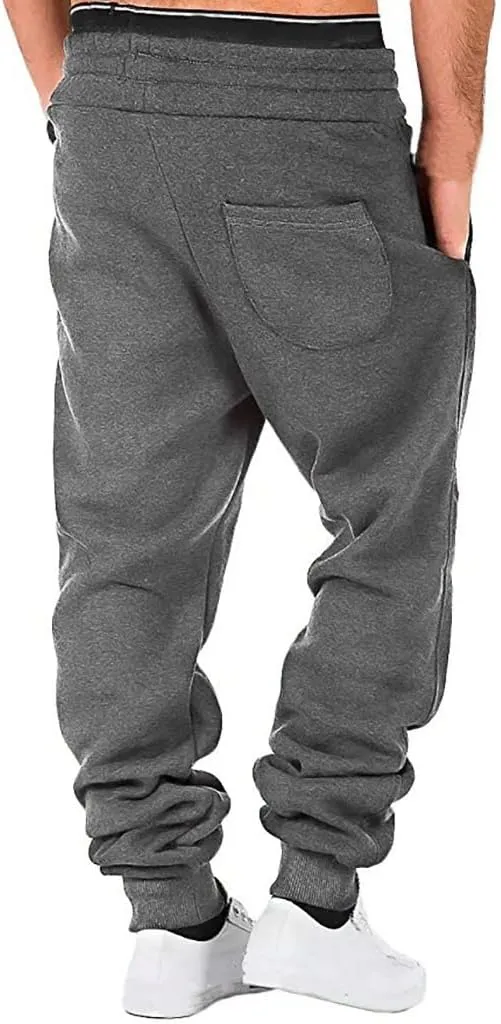 Cargo Sweatpants for Men Mens Lounge Pants Slim Fit Workout Training Thigh Mesh Gym Jogger Pants with Zipper Pockets
