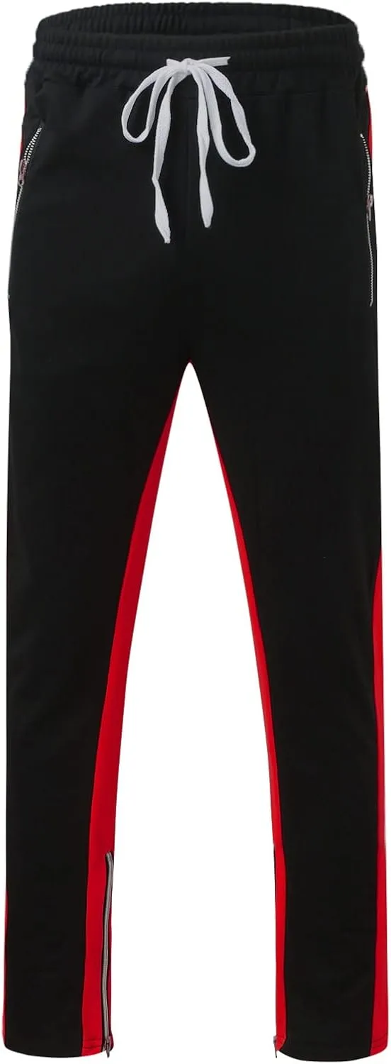 Cargo Trousers for Men Bottoms Mens Jogging Bottoms Slim Fit Sports Trousers with Zip Pockets Mens Cargo Sweatpants