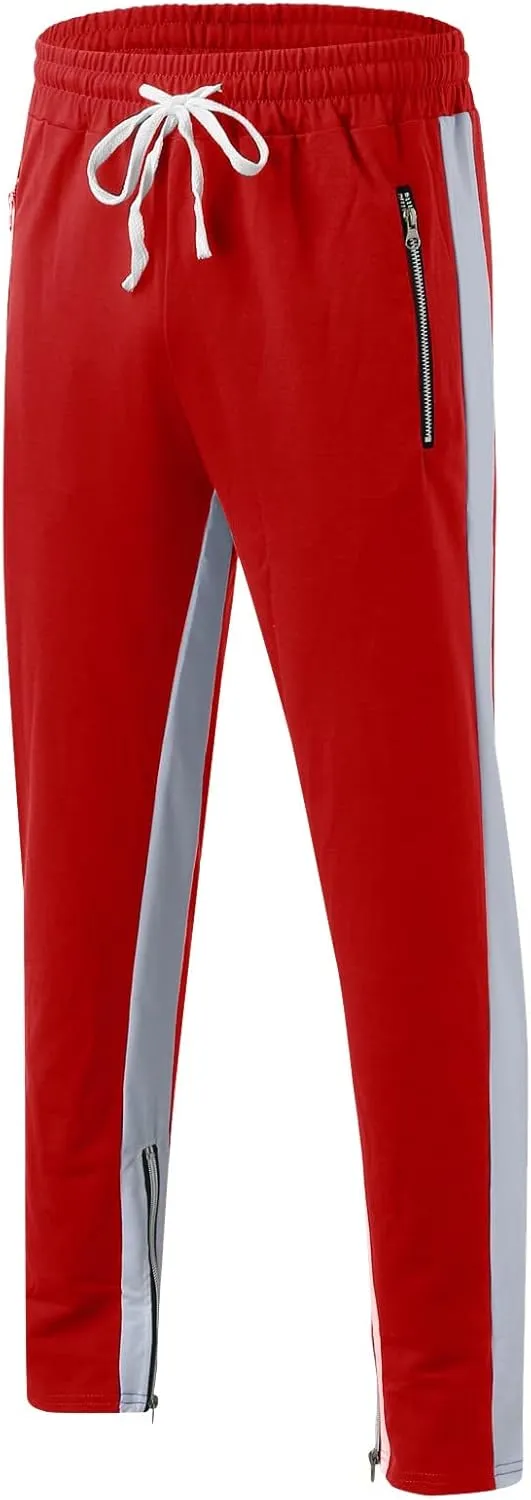 Cargo Trousers for Men Bottoms Mens Jogging Bottoms Slim Fit Sports Trousers with Zip Pockets Mens Cargo Sweatpants