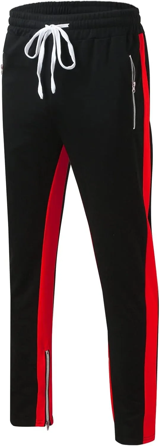 Cargo Trousers for Men Bottoms Mens Jogging Bottoms Slim Fit Sports Trousers with Zip Pockets Mens Cargo Sweatpants