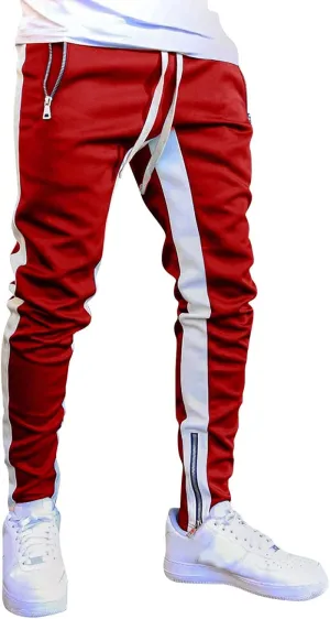 Cargo Trousers for Men Bottoms Mens Jogging Bottoms Slim Fit Sports Trousers with Zip Pockets Mens Cargo Sweatpants