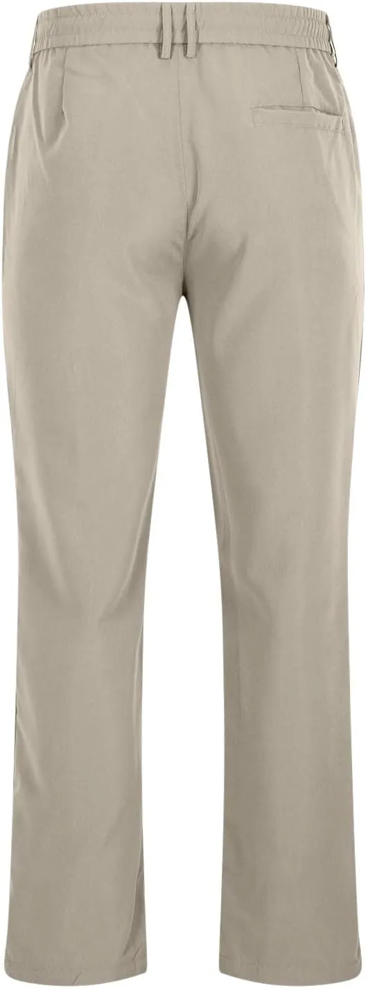 Casual Pants for Men Stretch Dress Pants Khaki Slim Fit Pants Solid Drawstring Waist Pants Golf Pants with Pockets