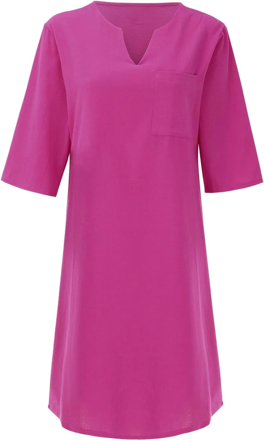 Cotton Linen Dress for Women,Summer Trendy Lace Patchwork Midi Dress Casual Crewneck Short Sleeve Plain Beach Dress