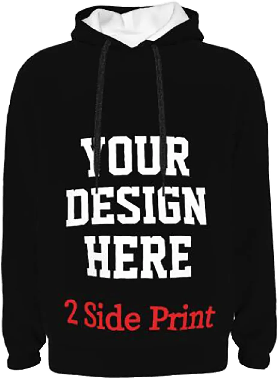 Custom Hoodie Design Your Own Hoodies Add Your Own Name Picture Text Black Personalized Hoodies